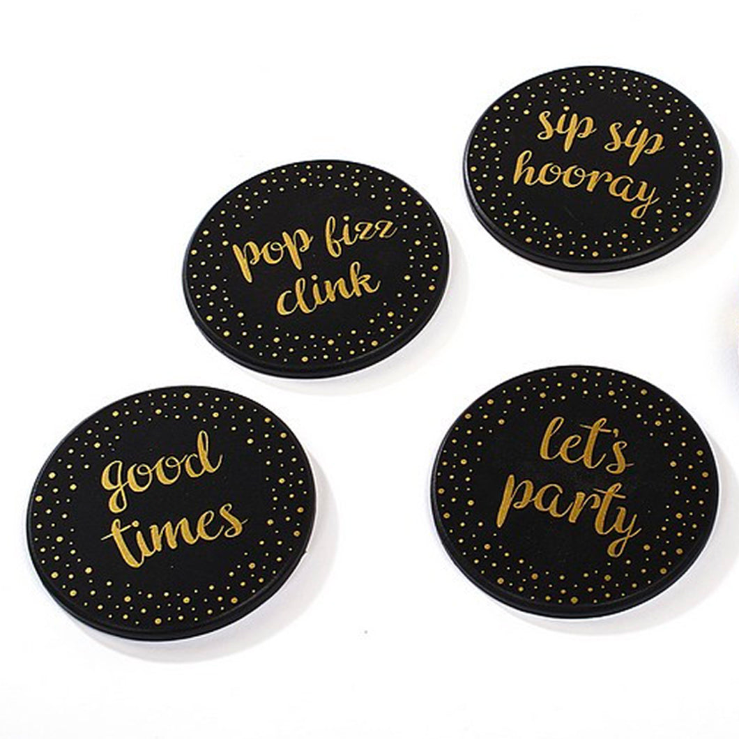 Black & Gold Celebration Coasters