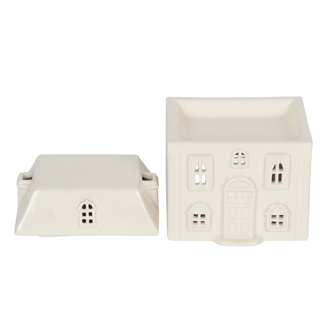 White Ceramic House Oil Burner
