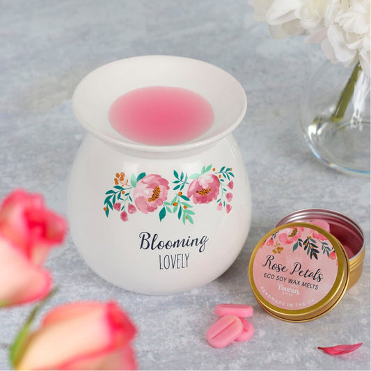 Floral Wax Melt Burner Gift Set
