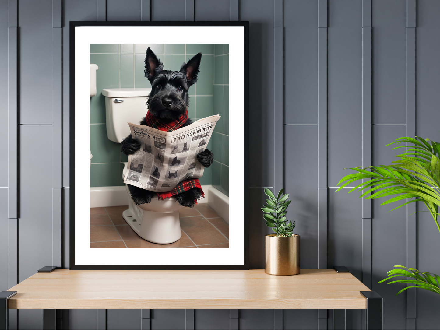 Scottie Dog on Toilet