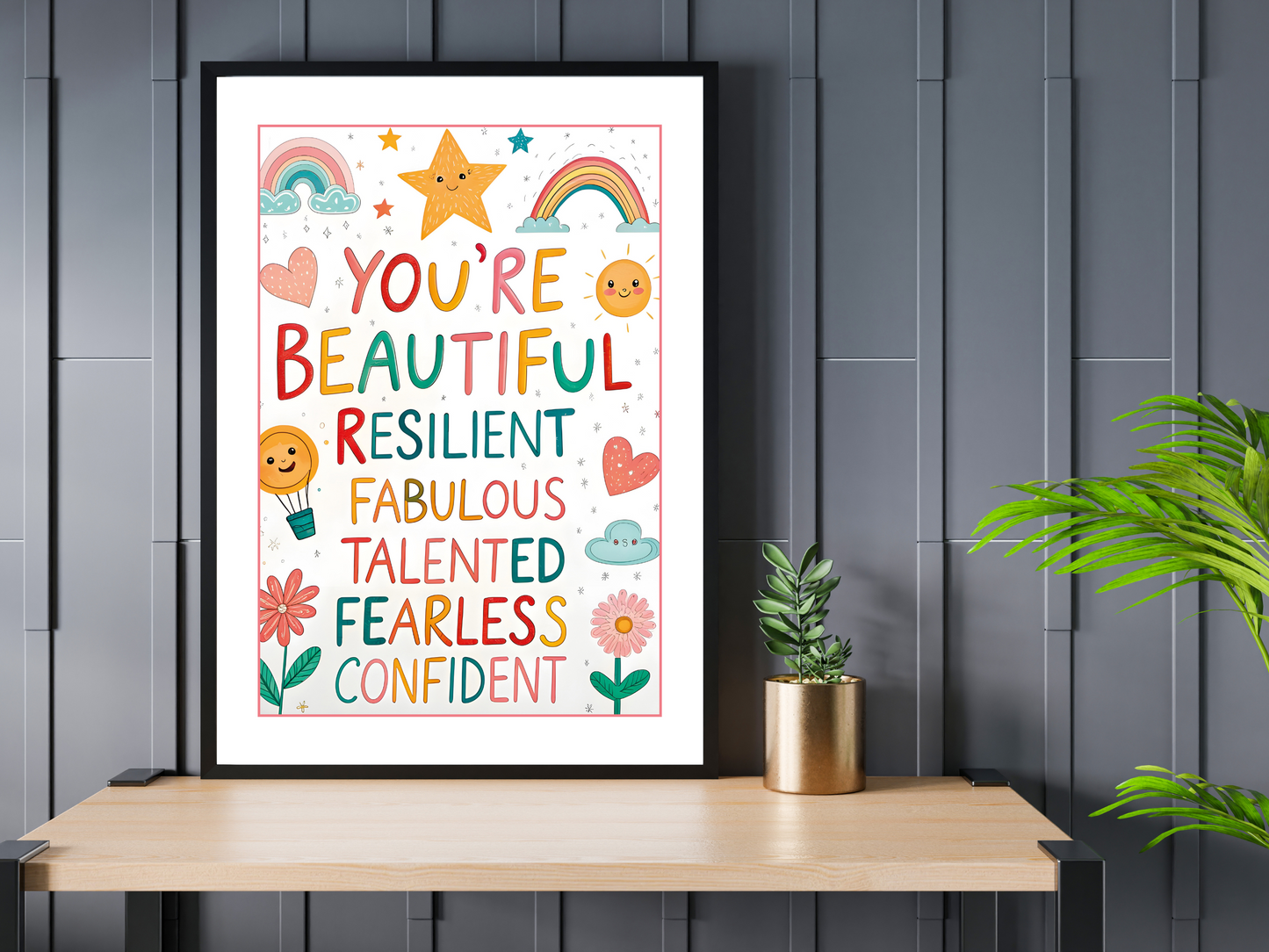 You’re Beautiful Kids Print | Positive Quote Poster