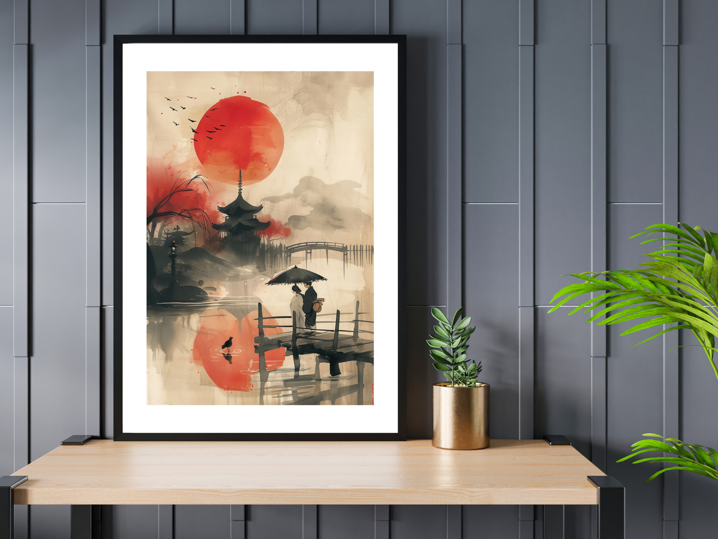 Japan Watercolour Print | Asian Landscape Poster