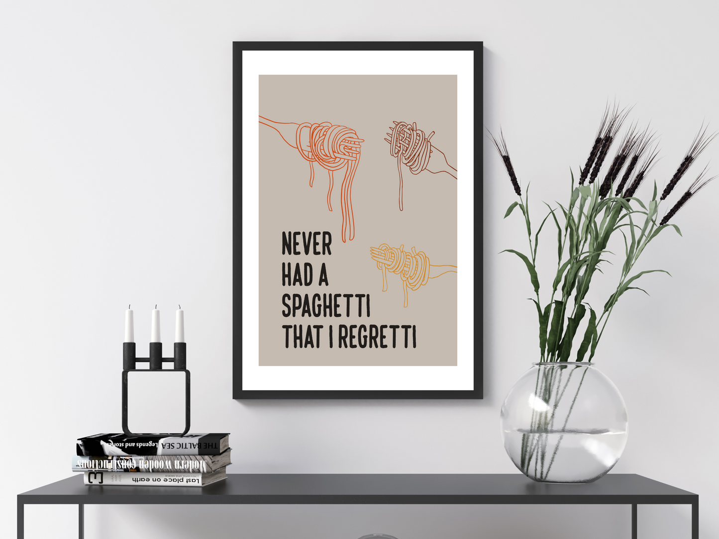 Never Had A Spaghetti I Regretti Poster | Funny Kitchen Print