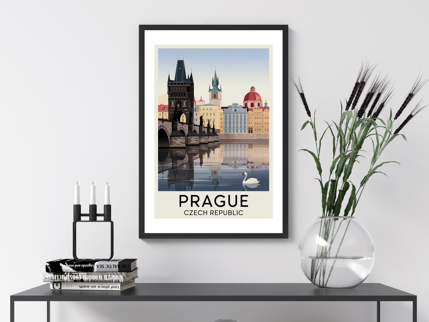 Prague Travel Poster | Vintage Wall Print