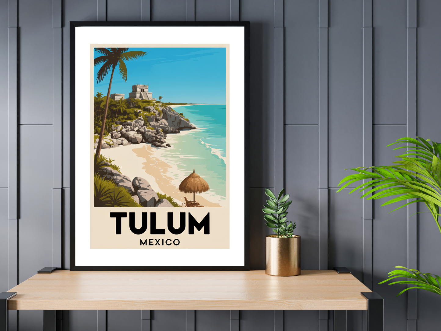 Tulum Mexico Travel Poster | Vintage Wall Print