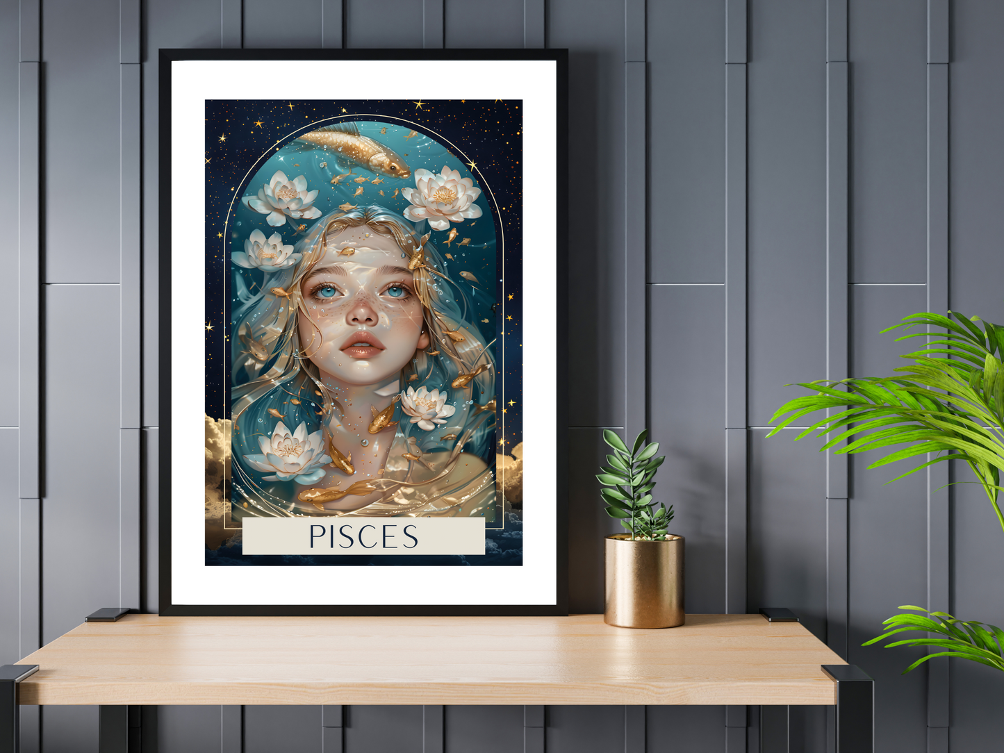 Pisces Zodiac Tarot Print | Astrology Poster