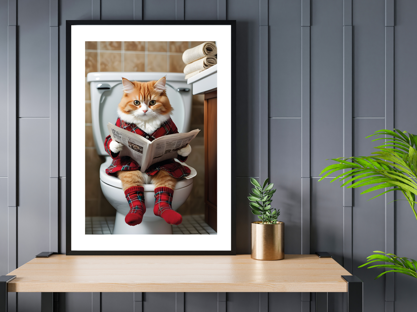 Ginger Cat On Toilet