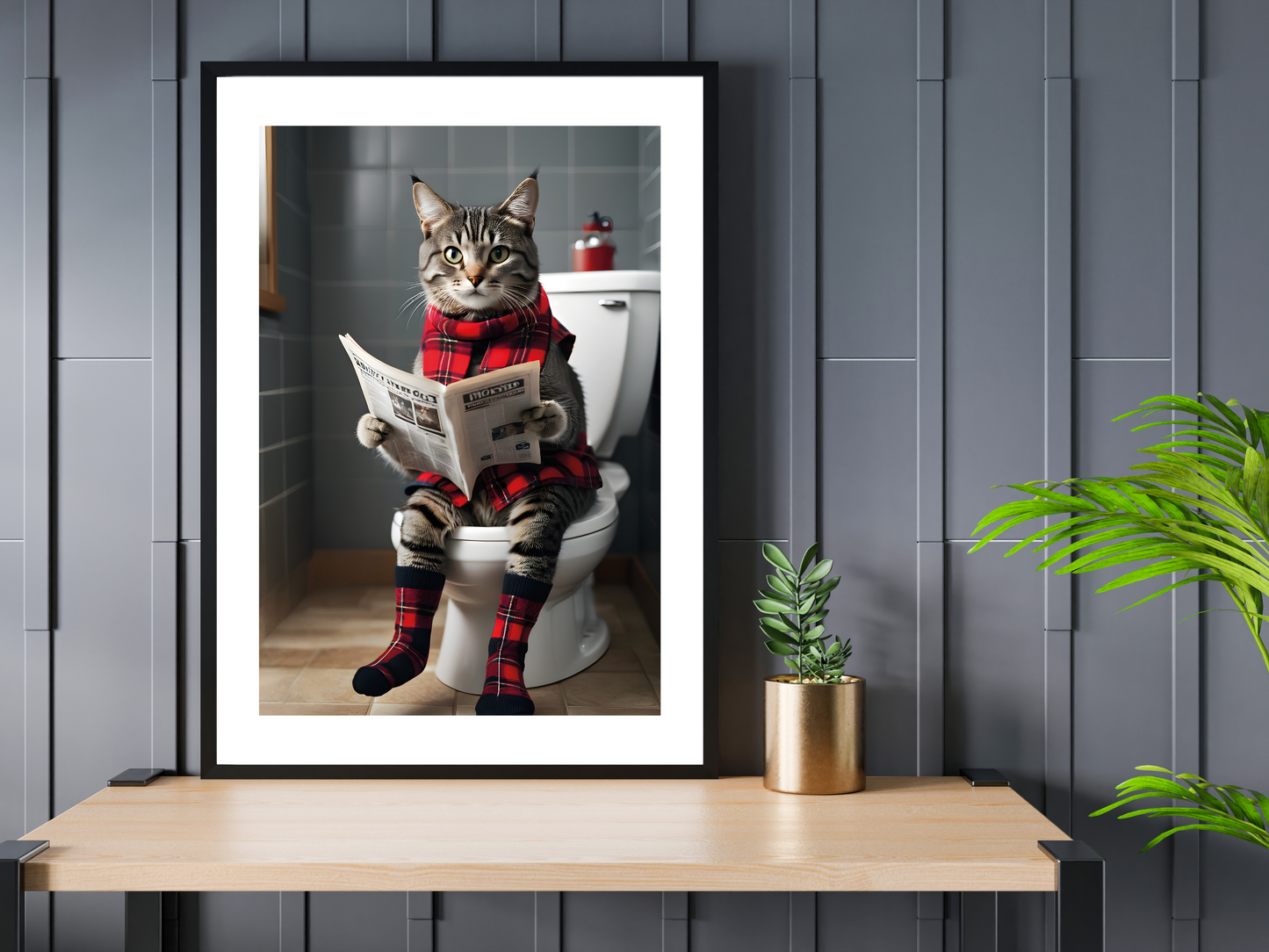 Tabby Cat On Toilet - Scarf