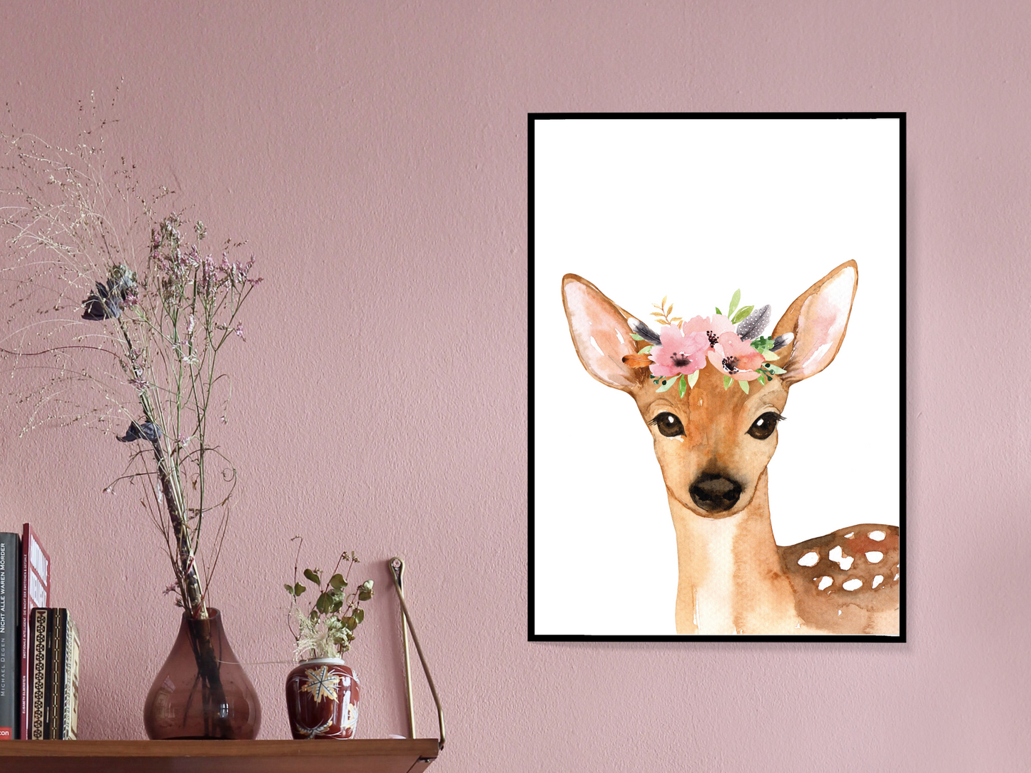 Floral Woodland Deer