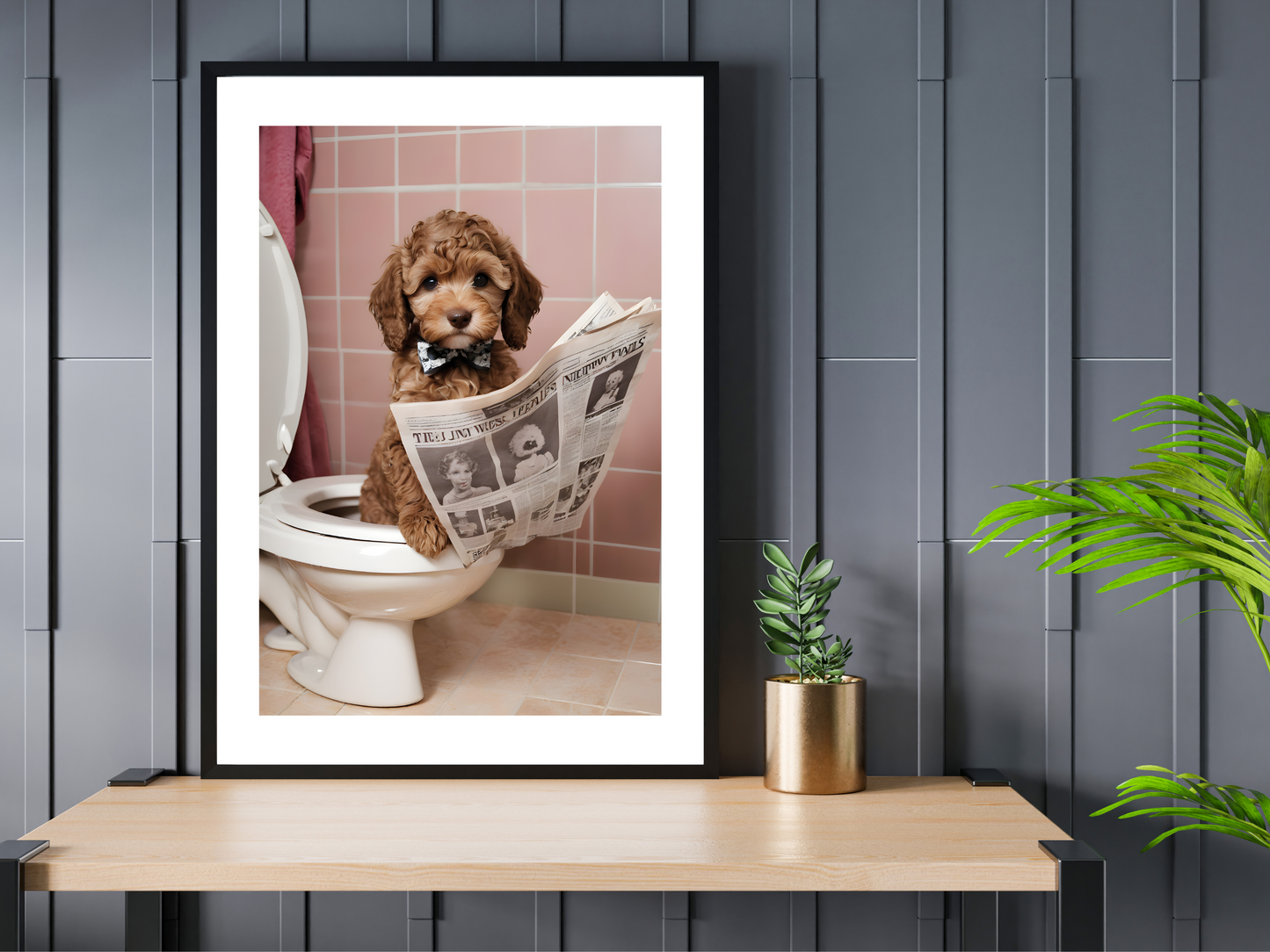 Cockapoo Puppy on Toilet