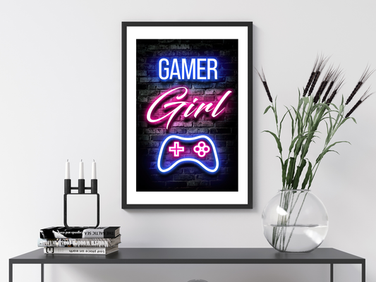 Gamer Girl | Neon Gaming Art