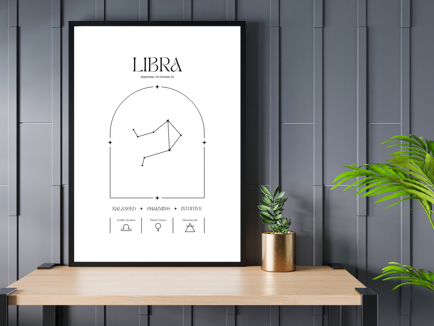Libra Zodiac Print | Minimalist Astrology Poster