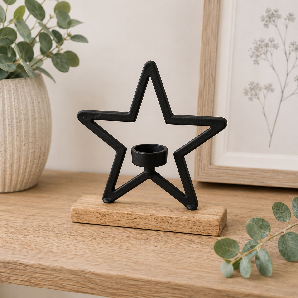 Black Star Tealight Holder