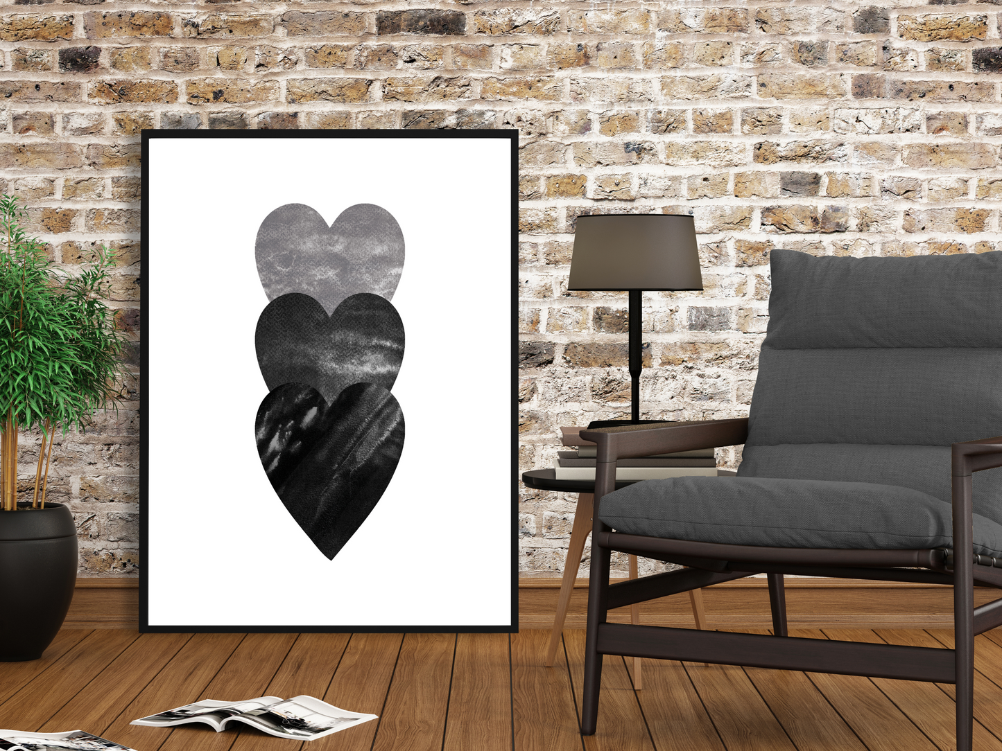 Noir Texture Hearts