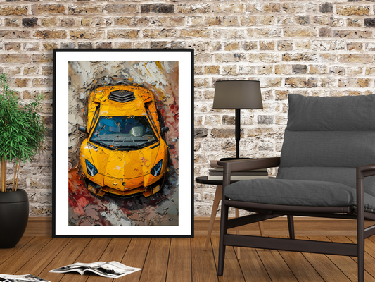 Yellow Fury Supercar | Car Art