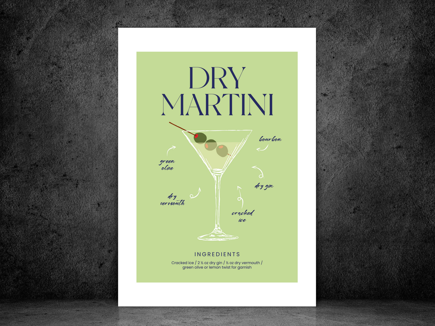 Dry Martini Green Cocktail