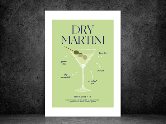 Dry Martini Green Cocktail