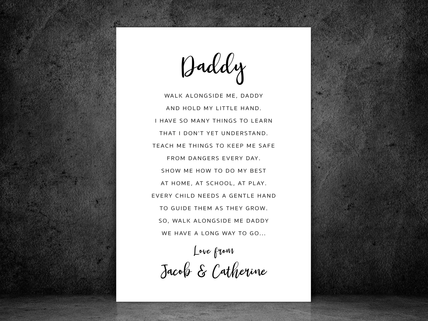Daddy Personalised Poem Print