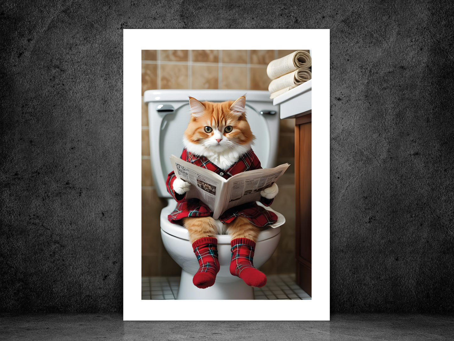 Ginger Cat On Toilet