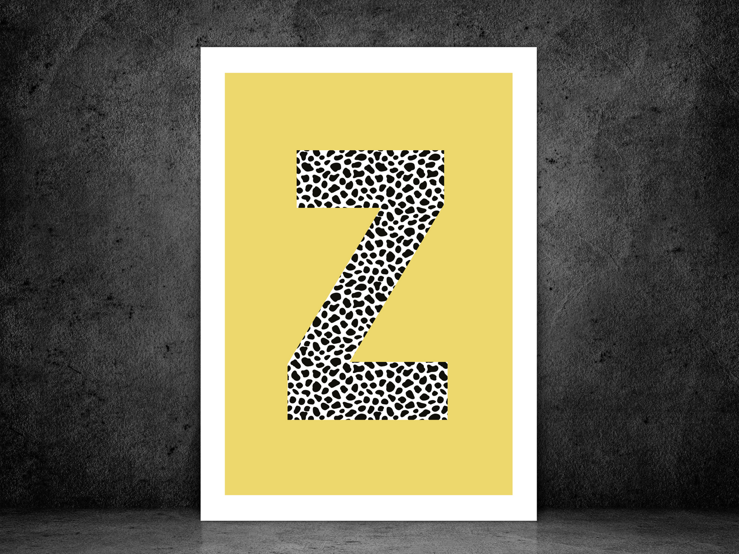 Yellow Initial Personalised Print