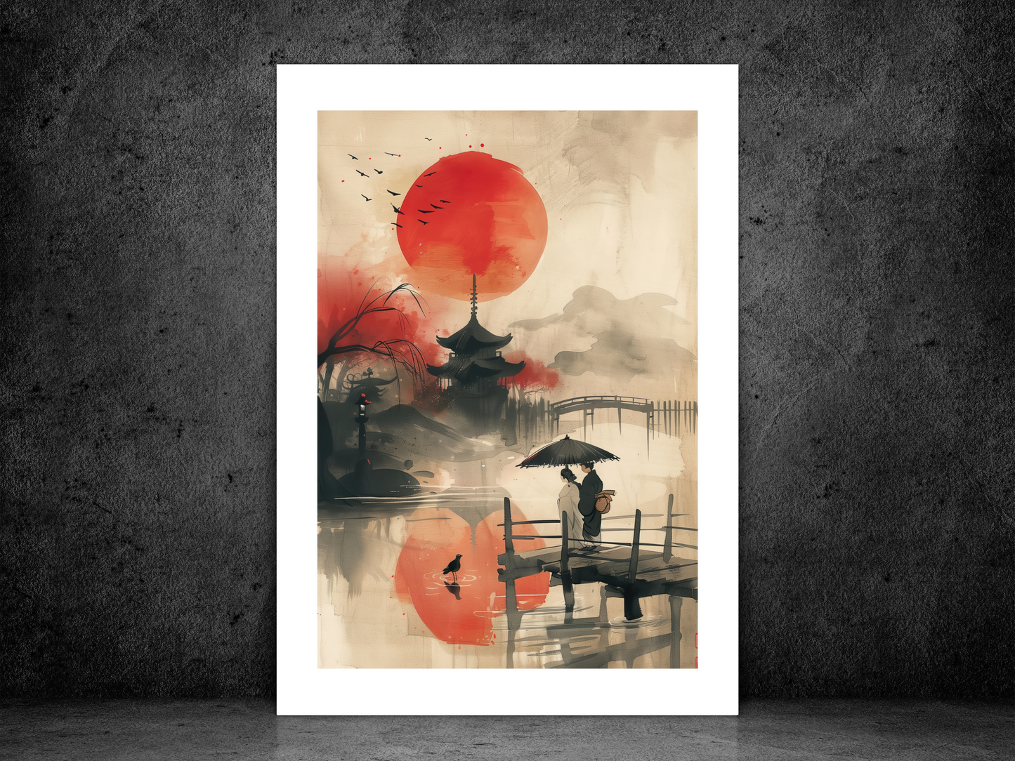 Japan Watercolour Print | Asian Landscape Poster