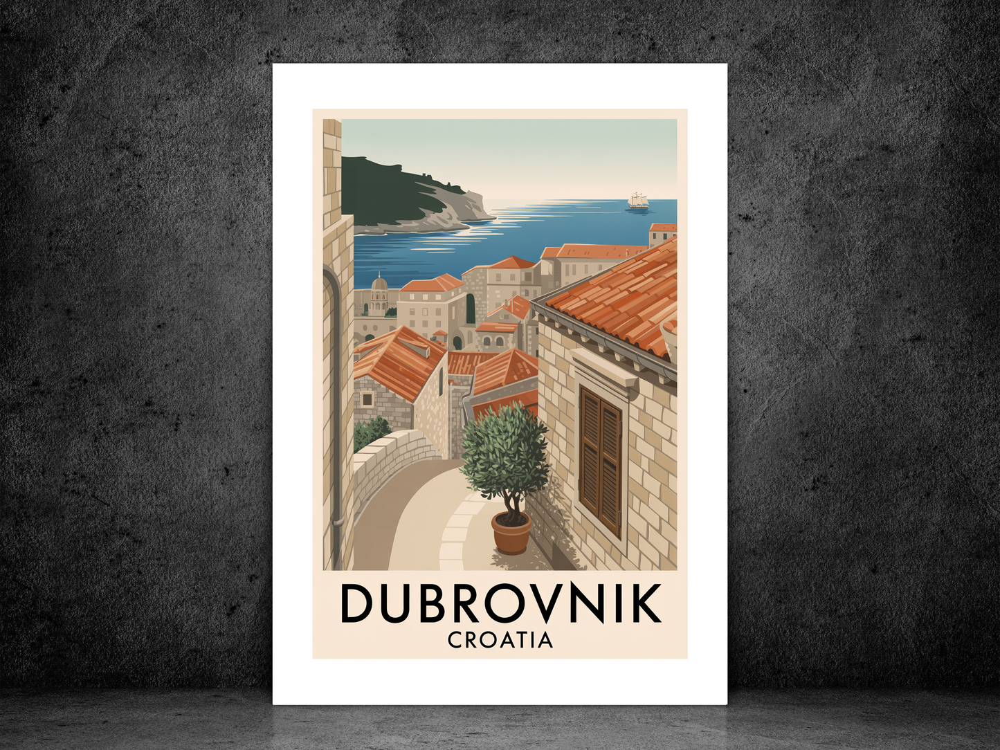 Dubrovnik Croatia Travel Poster | Vintage City Print