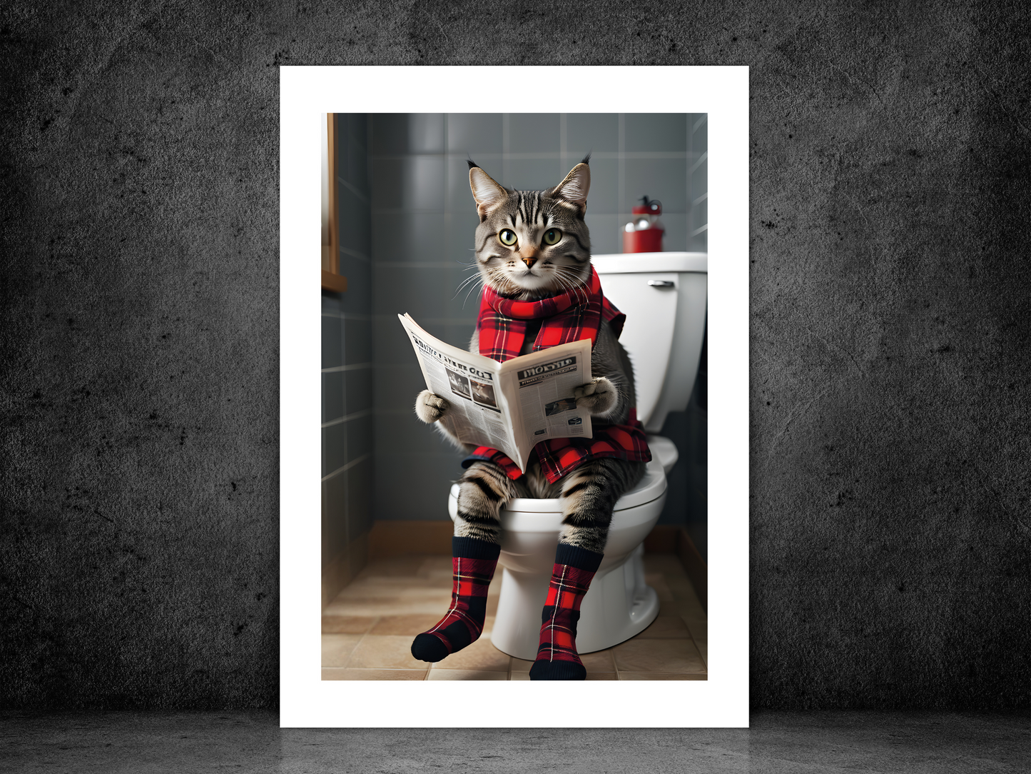 Tabby Cat On Toilet - Scarf