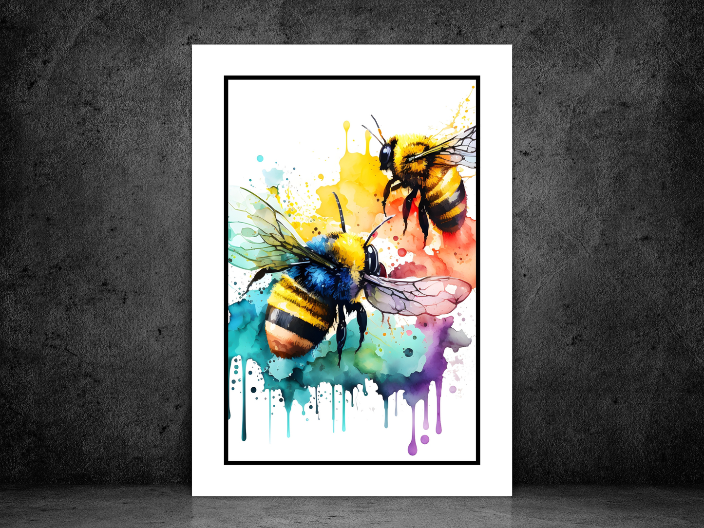 Watercolour Bee Art
