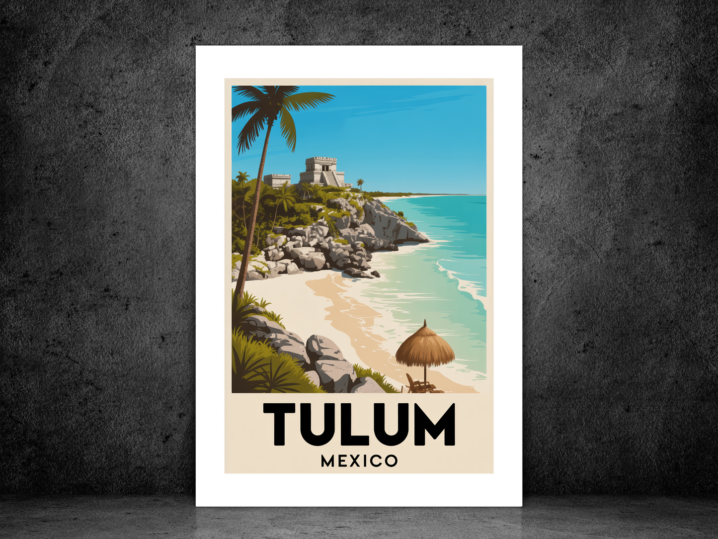 Tulum Mexico Travel Poster | Vintage Wall Print