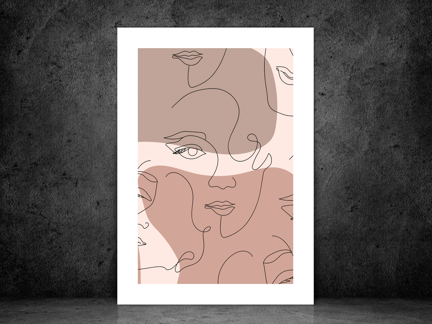 Abstract Face Lines - Neutral Pinks