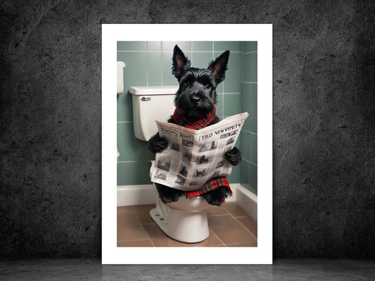 Scottie Dog on Toilet