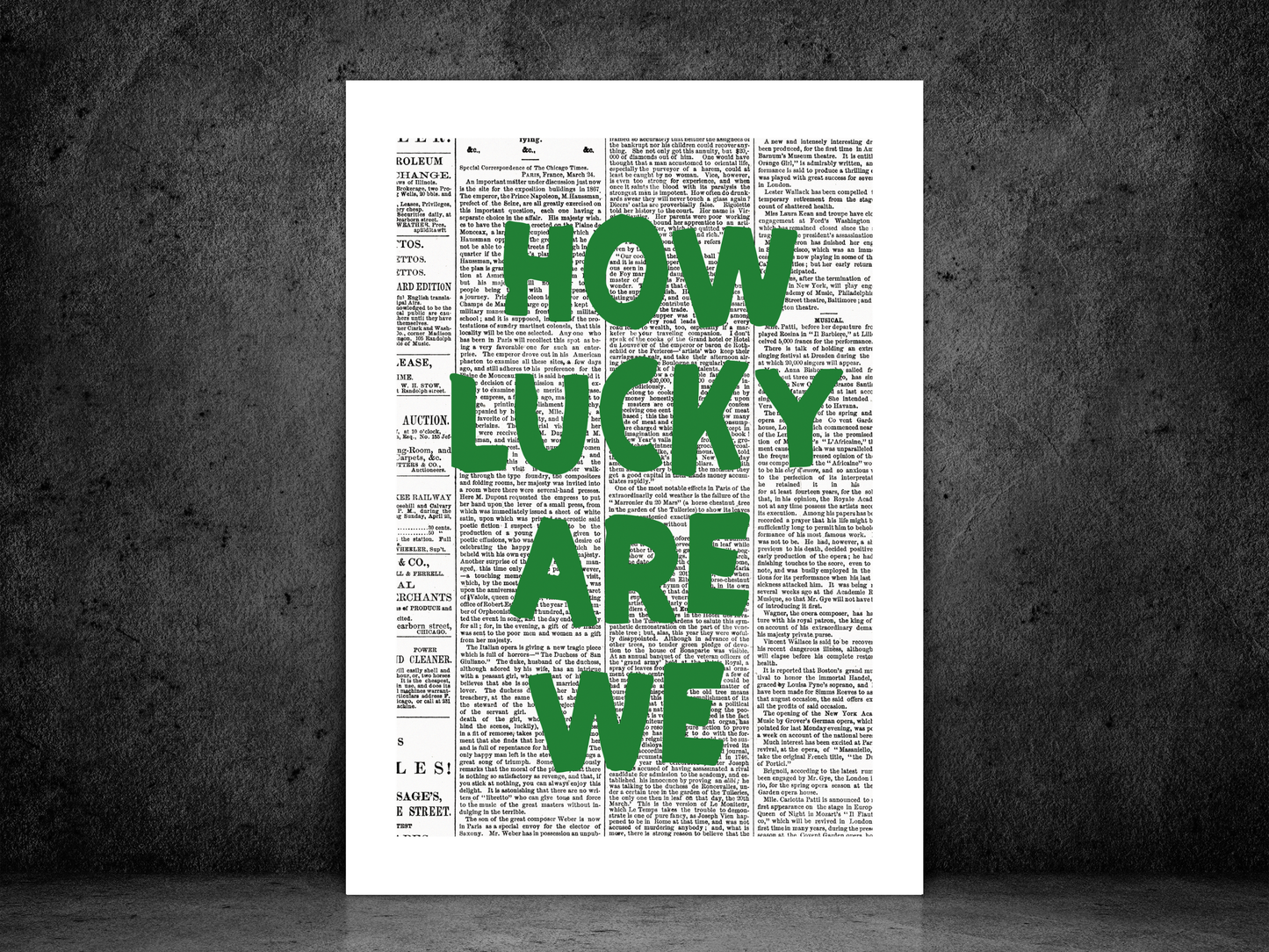 How Lucky Are We Newspaper Poster Print | Funny Motivational Wall Art