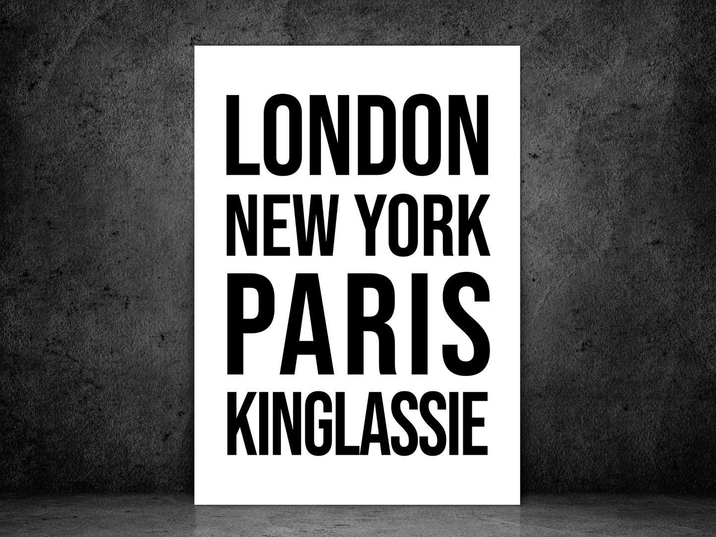 Kinglassie Bold Print