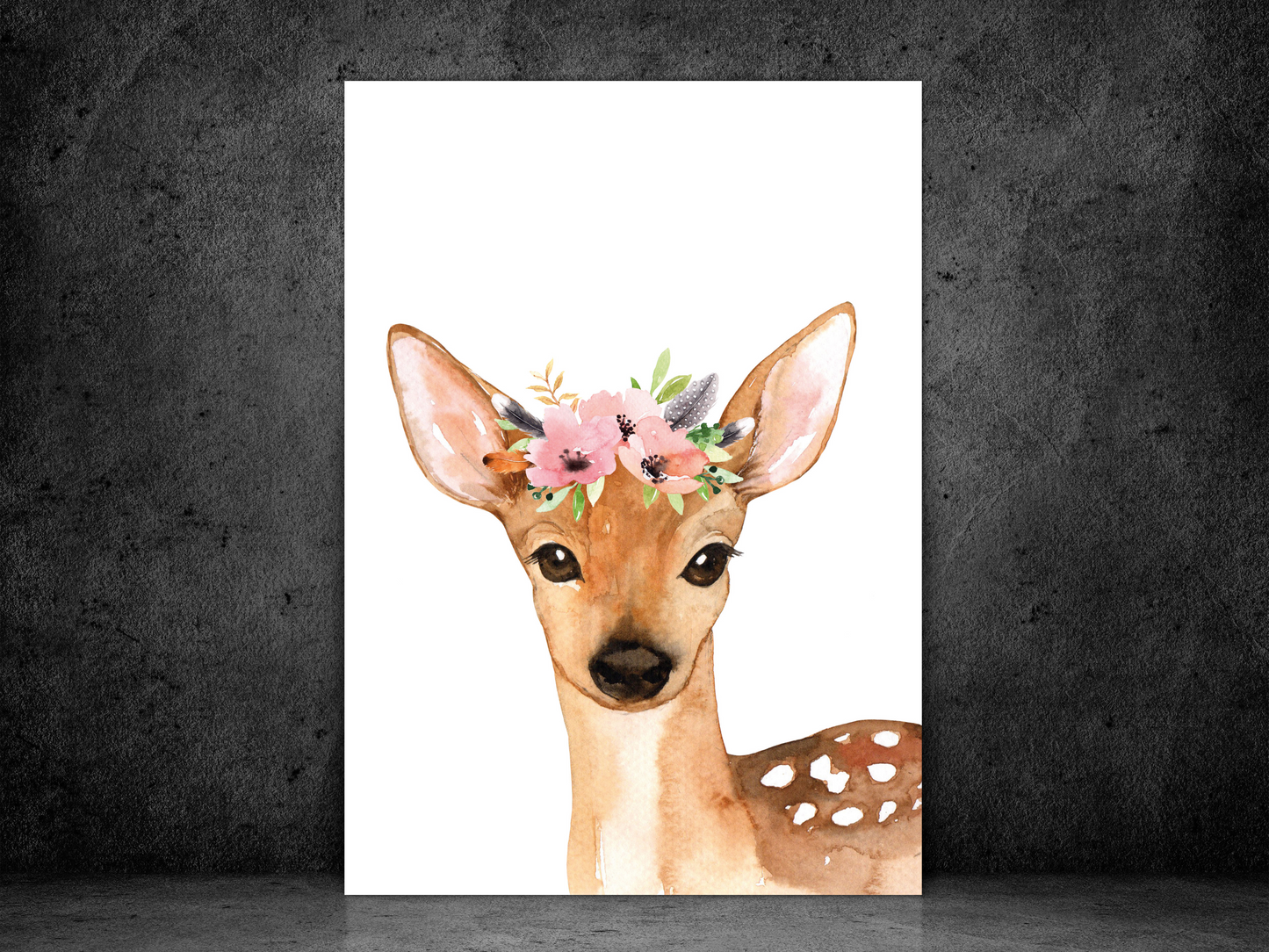 Floral Woodland Deer