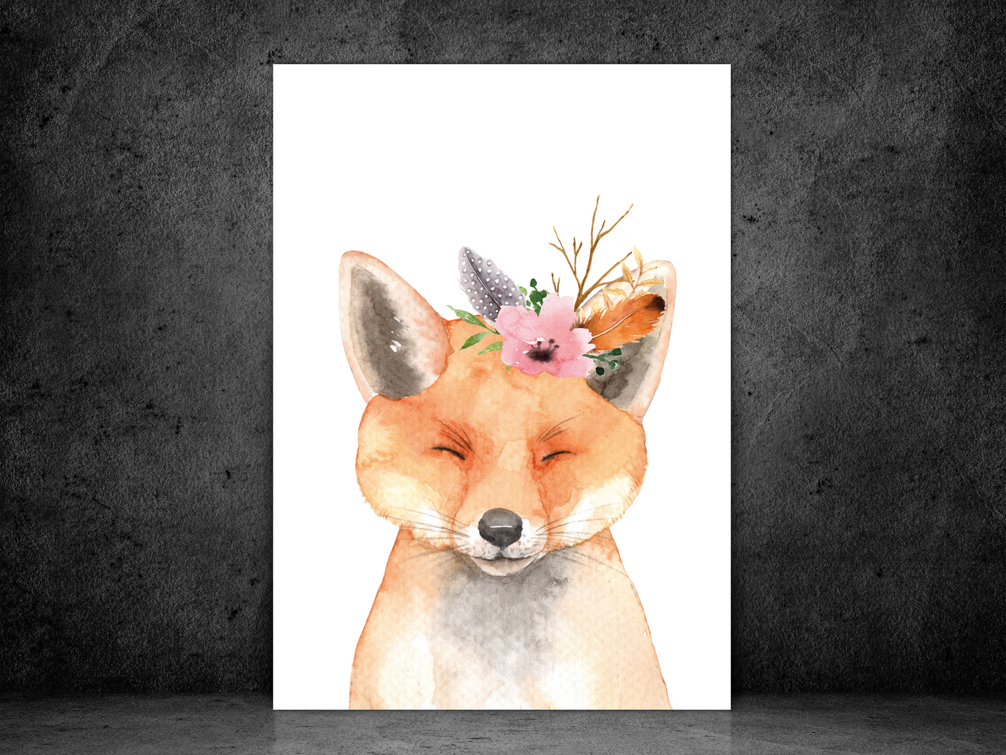Floral Woodland Fox