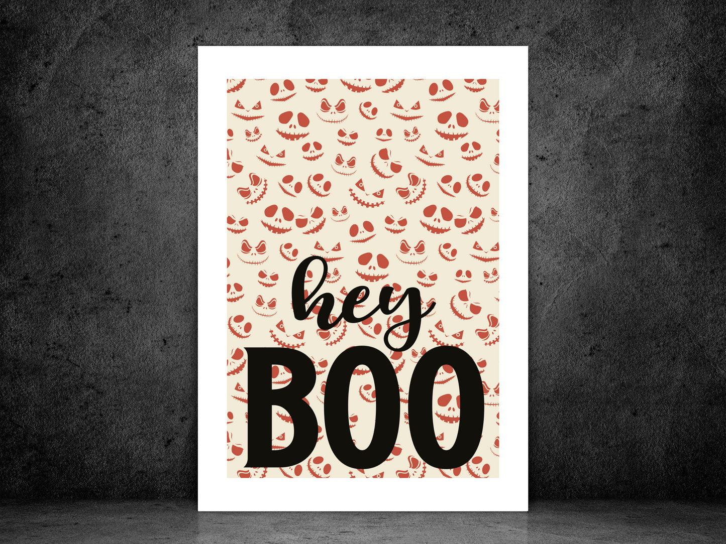 Hey Boo Halloween Print | Fun Seasonal Poster
