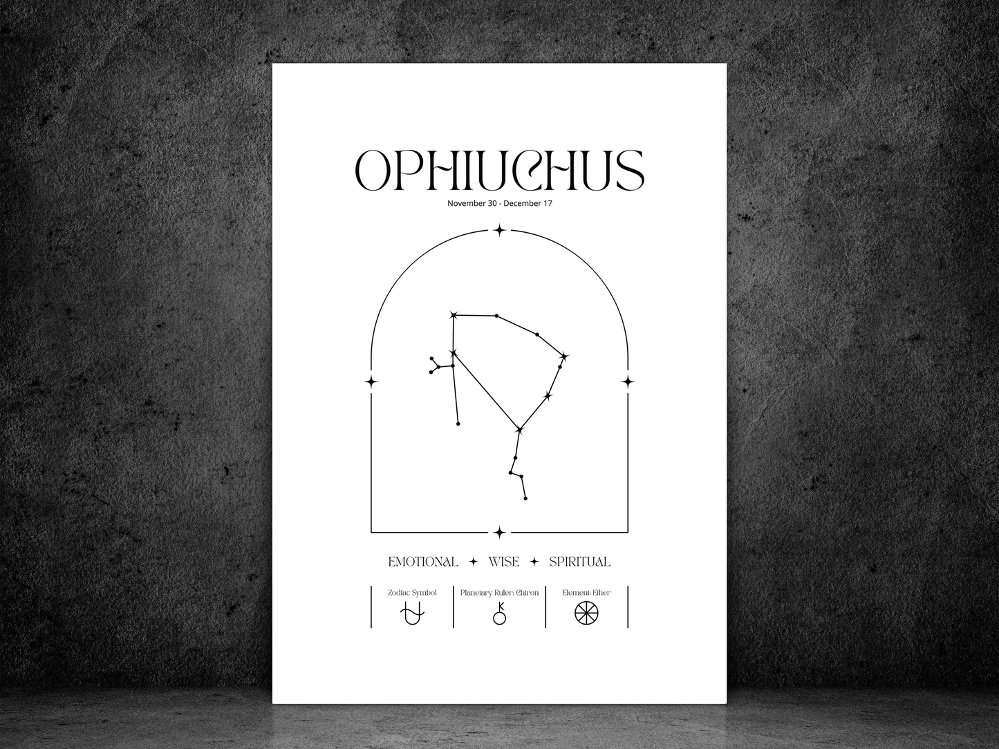 Ophiuchus Zodiac Print | Minimalist Astrology Poster