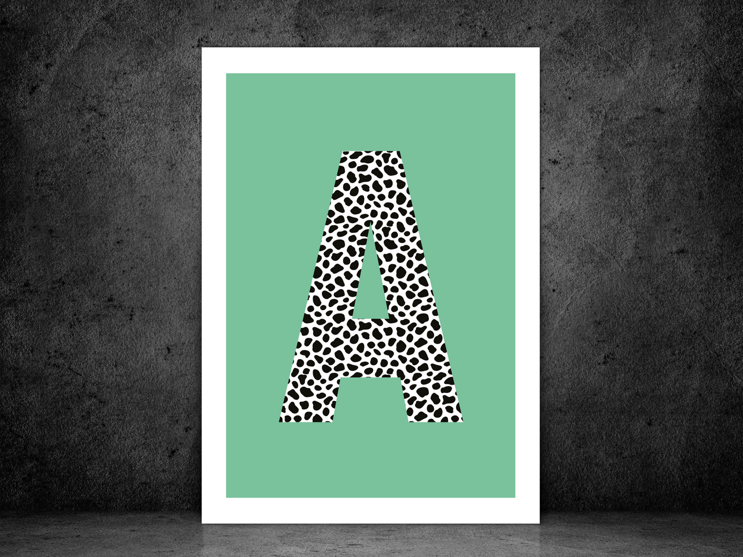 Green Initial Personalised Print