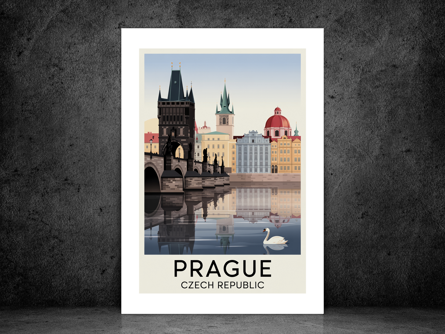 Prague Travel Poster | Vintage Wall Print