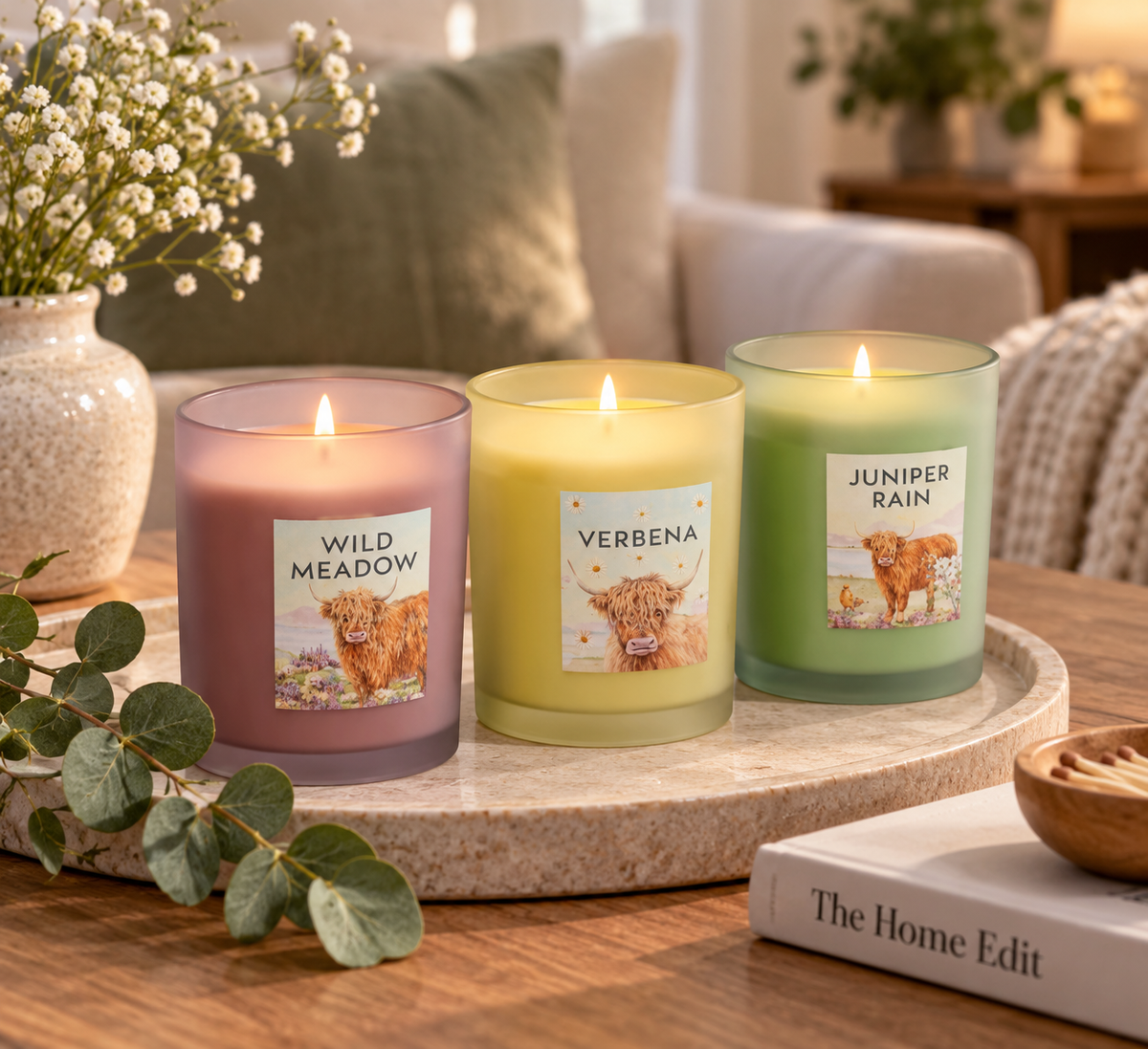 Highland Coo Boxed Votive Candle
