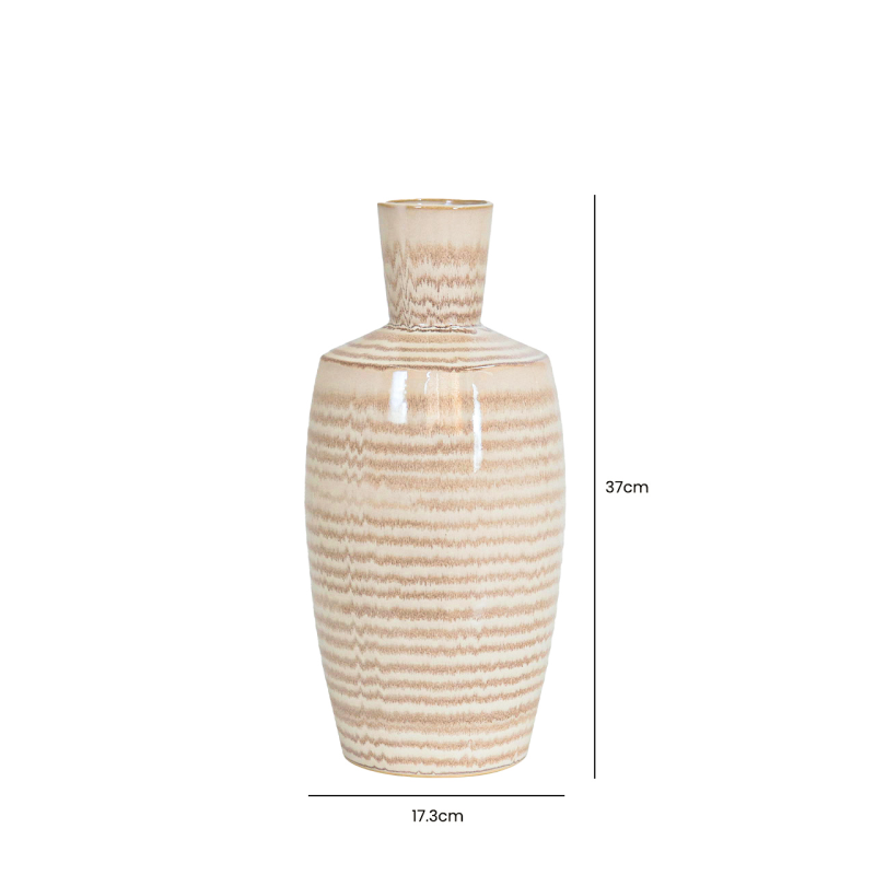 Strata Stripe Ceramic Vase | Large