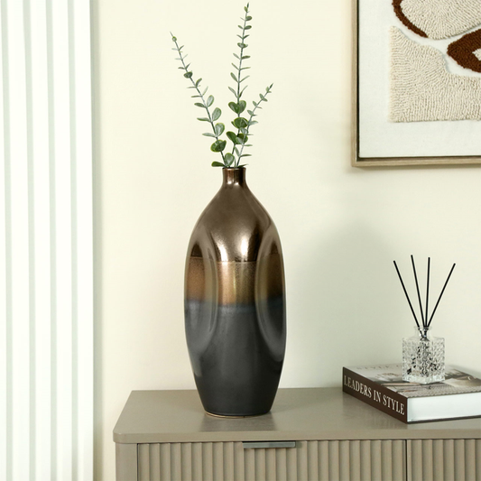 Smoked Bronze Ceramic Vase | Medium