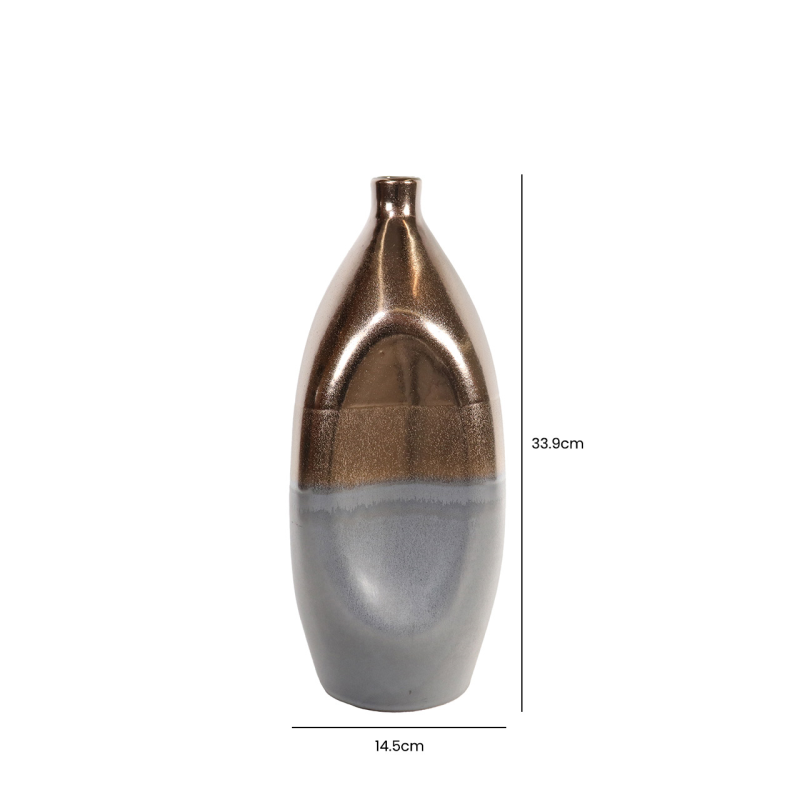 Smoked Bronze Ceramic Vase | Medium