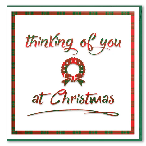 Thinking of You At Christmas Tartan Card