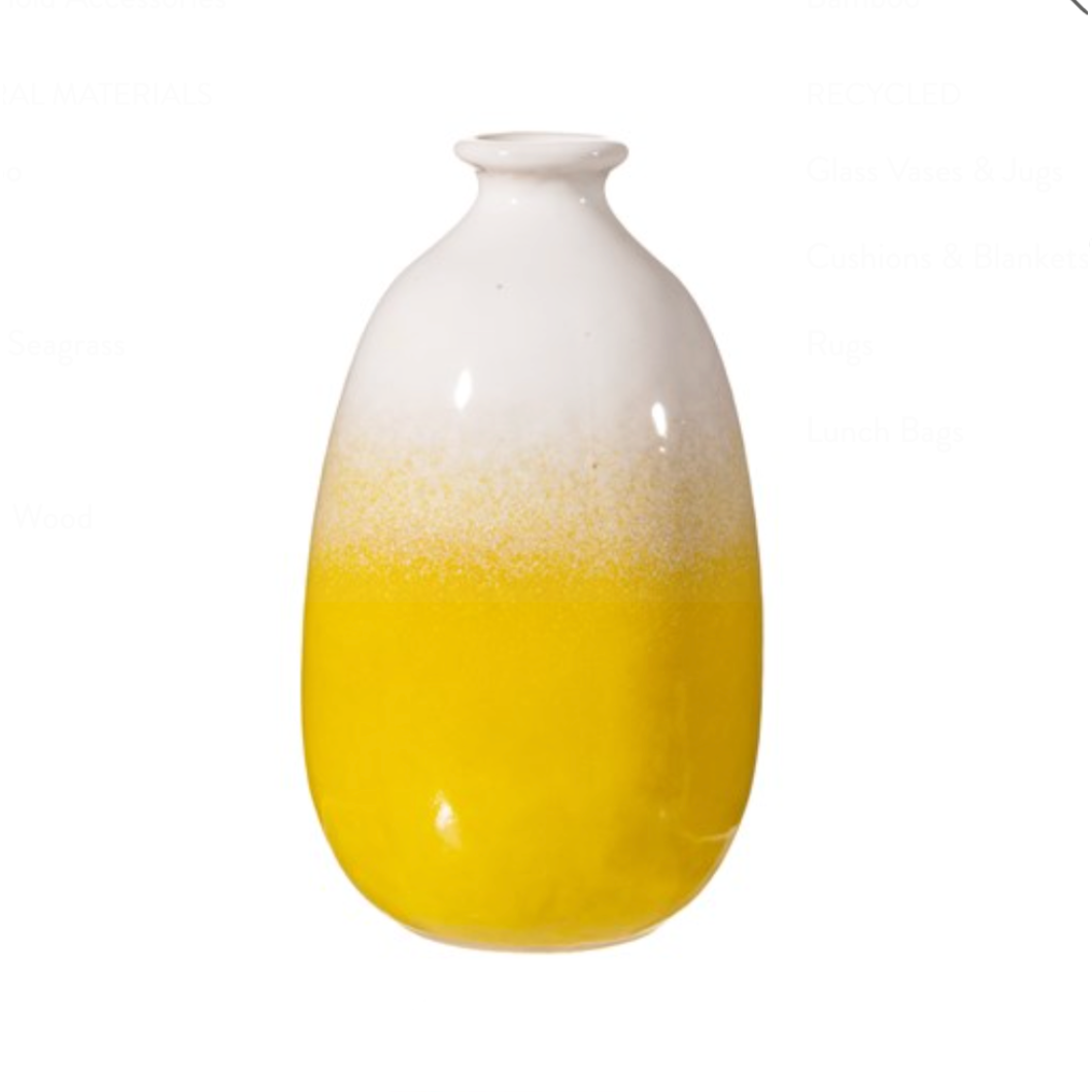 Dip Glazed Ombre Yellow Vase