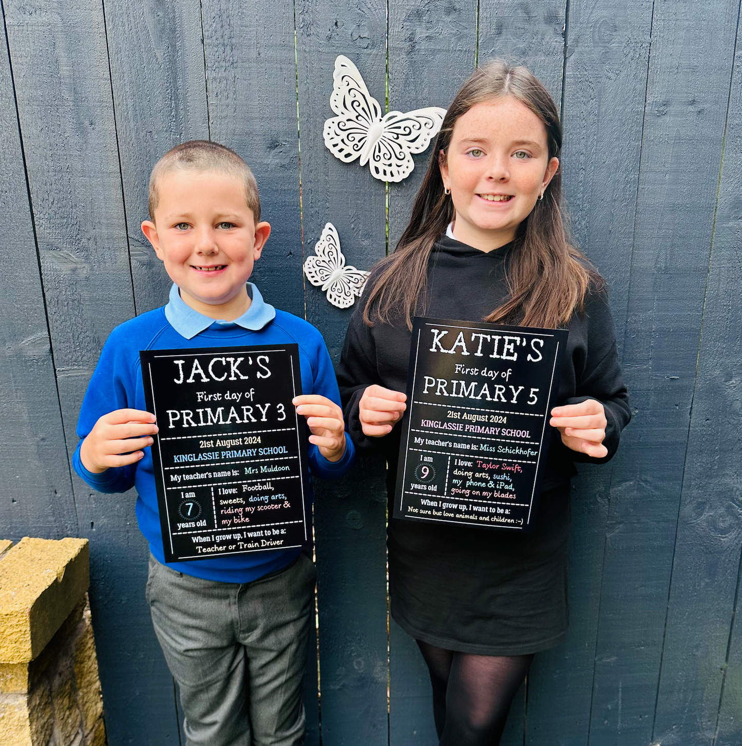 Chalkboard Personalised First Day School Print