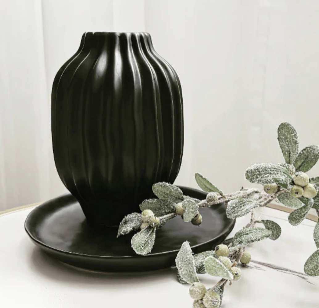 Rowan Matt Black Vase