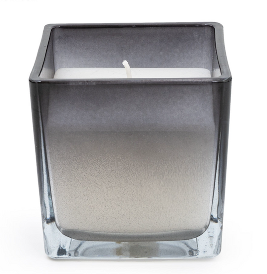 Smokey Black Ombre Small Glass Candle - Bergamot & Oud Scent