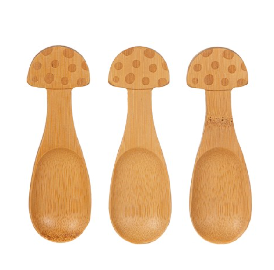 Bamboo Mushroom Spoons - Set of 3
