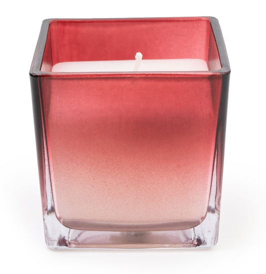 Red Ombre Small Glass Candle - Pomegranate & Cassis Scent